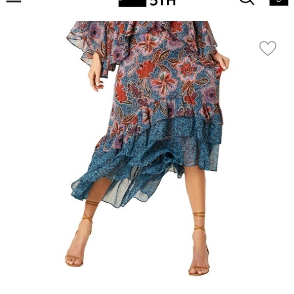 MISA LOS ANGELES- Esti Floral High-Low Midi-Skirt- Small - Picture 5 of 8